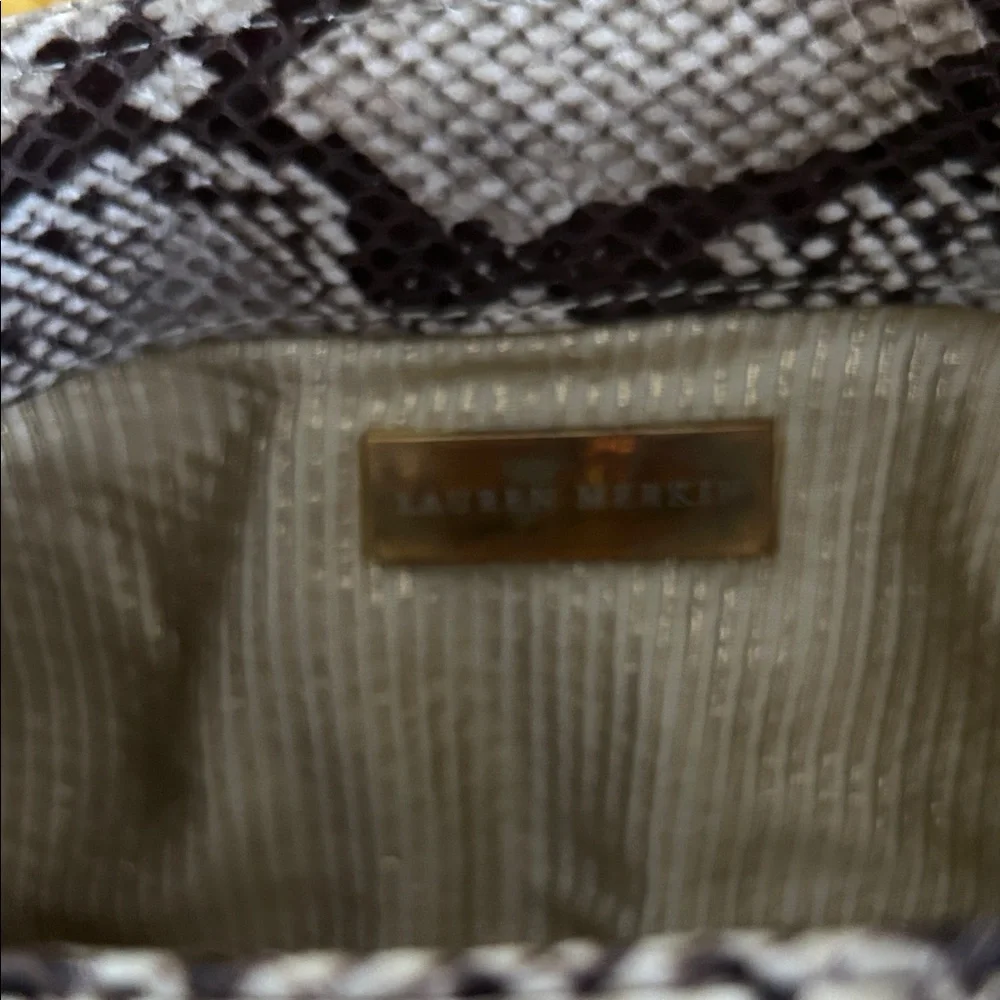 Lauren Merkin Python Print cream and brown Clutch